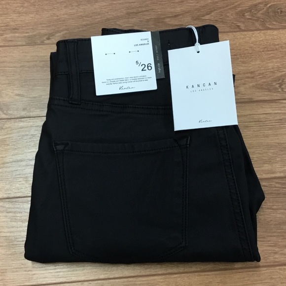 KANCAN COATED HIGH RISE BUTTON DOWN SKINNY JEANS SIZE 5 - Picture 1 of 12